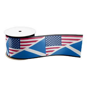Scottish Saltire en American Flag Ribbon Lint