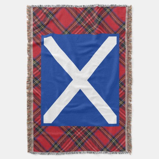 Scottish Saltire Flag of Scotland Throw Blanket Deken (Voorkant Verticaal)