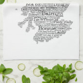 Scottish Slang Word Map Serviette de cuisine (Plié)