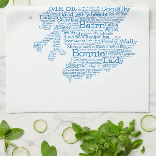 Scottish Slang Word Map Serviette de cuisine (Plié)