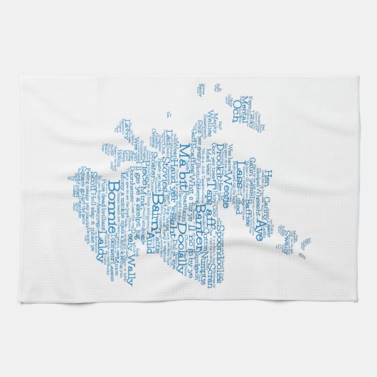 Scottish Slang Word Map Serviette de cuisine (Horizontal)