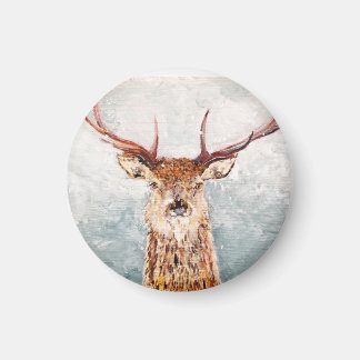 Scottish Stag in the Snow Magnet Magneet