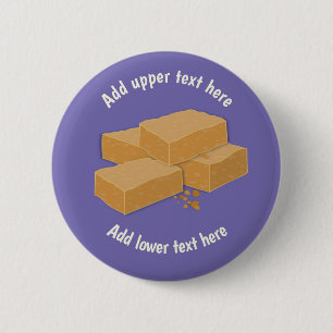 Scottish Tablet - Snoep uit Schotland op een Ronde Button 5,7 Cm