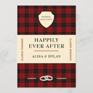 SCOTTISH TARTAN BOOK HOESJE   AFBEELDINGSINVITATIE KAART