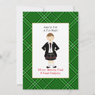 Scottish Tartan Clan Pset Personalized Party Invi Kaart