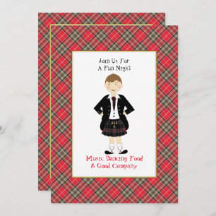 Scottish Tartan Clan Pset Personalized Party Kaart
