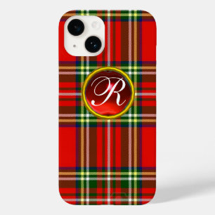 SCOTTISH TARTAN EN RODE RUBY GEMSTONE MONOGRAM Case-Mate iPhone 14 HOESJE