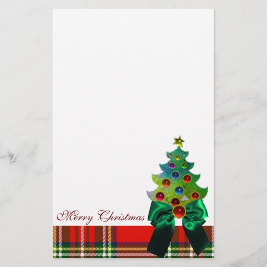 SCOTTISH TARTAN, GROENBOW EN CHRISTMAS TREE BRIEFPAPIER (Voorkant)