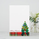 SCOTTISH TARTAN, GROENBOW EN CHRISTMAS TREE BRIEFPAPIER (Staand voorkant)