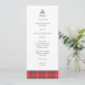 Scottish Tartan Pset Celtic Knot Wedding Menu (Staand voorkant)