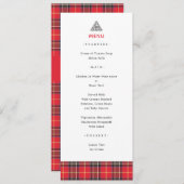 Scottish Tartan Pset Celtic Knot Wedding Menu (Voorkant / Achterkant)