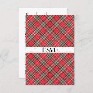 Scottish Tartan Pset Theme Celebration Party RSVP Kaart