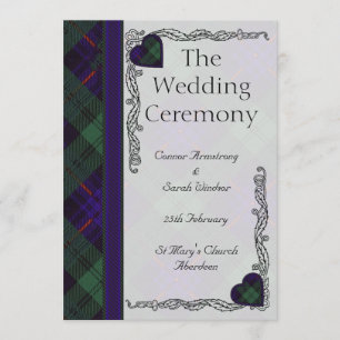 Scottish Tartan Wedding Programme - Armstrong Programma