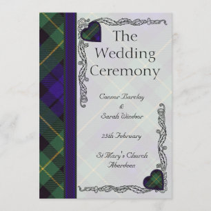 Scottish Tartan Wedding Programme - Barclay Programma