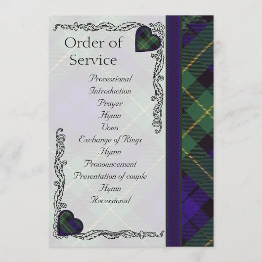 Scottish Tartan Wedding Programme - Barclay Programma (Achterkant)