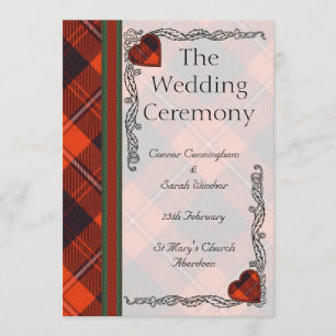 Scottish Tartan Wedding Programme - Cunningham Programma
