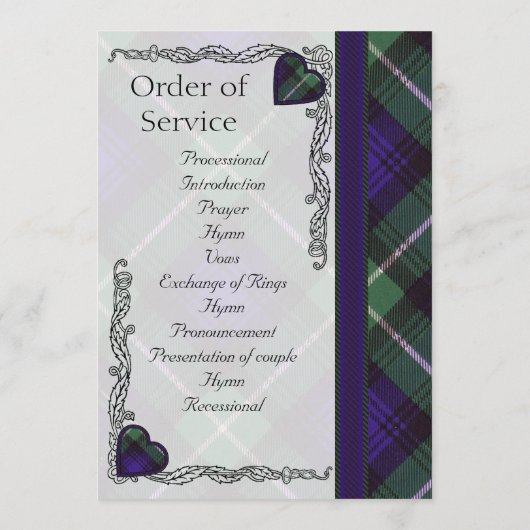 Scottish Tartan Wedding Programme - Lamont Programma (Achterkant)