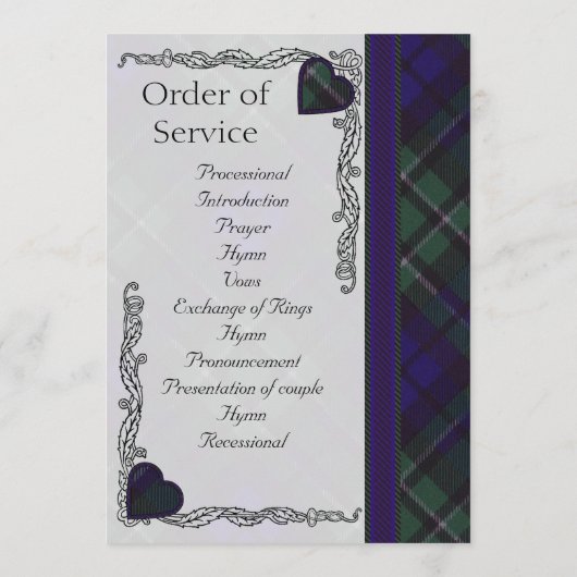 Scottish Tartan Wedding Programme - Maccallum Programma (Achterkant)