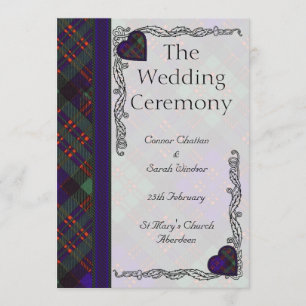 Scottish Tartan Wedding Programme - Macdonald Clan Programma