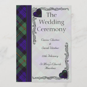 Scottish Tartan Wedding Programme - Macewen Programma
