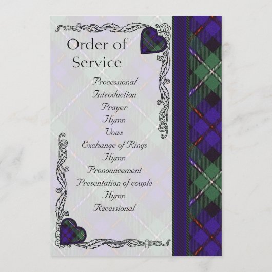 Scottish Tartan Wedding Programme - Mackenzie Programma (Achterkant)