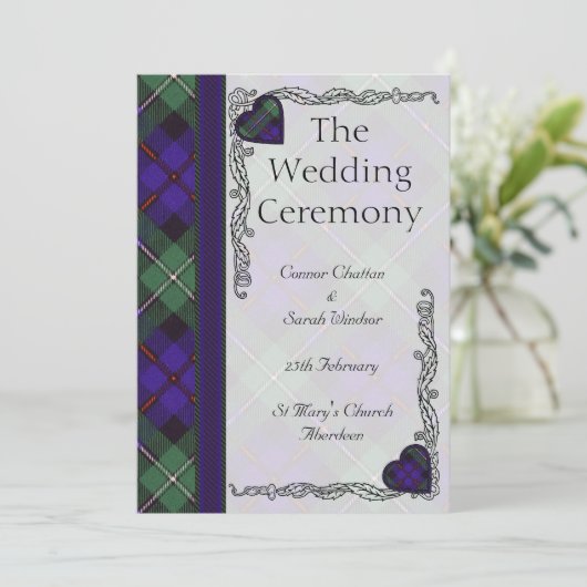 Scottish Tartan Wedding Programme - Mackenzie Programma (Staand voorkant)