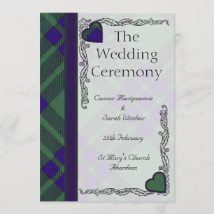Scottish Tartan Wedding Programme - Montgomerie Programma