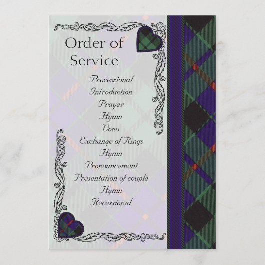 Scottish Tartan Wedding Programme - Morrison Programma (Achterkant)