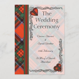 Scottish Tartan Wedding Programme - Royal Stewart Programma