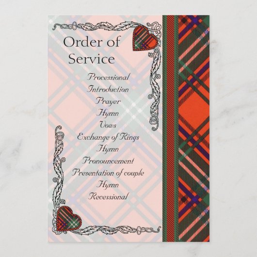 Scottish Tartan Wedding Programme - Royal Stewart Programma (Achterkant)