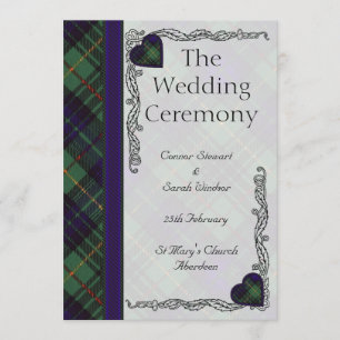Scottish Tartan Wedding Programme - Stewart Huntin Programma