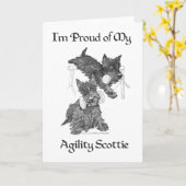 Scottish Terrier Agility Wenskaart Kaart (Gele Bloem)