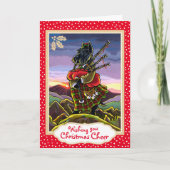 Scottish Terrier Bagpipes Carte de Noël personnali (Devant)