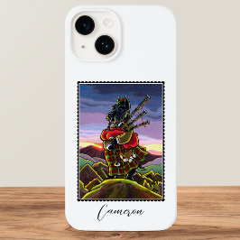 Scottish Terrier Bagpipes Kilt Dog Aangepaste naam Case-Mate iPhone 14 Hoesje