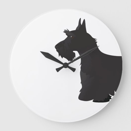 Scottish Terrier Basic Breed SIlhouette Grote Klok (Voorkant)