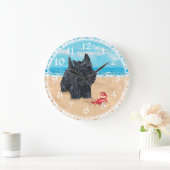 Scottish Terrier Beach Clock Grote Klok (Huis)
