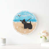 Scottish Terrier Beach Clock Grote Klok (Huis)