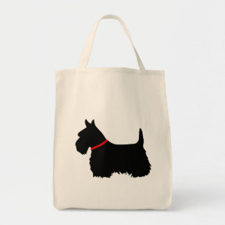 Scottish Terrier Black, heldere vlecht, rode zwart Tote Bag