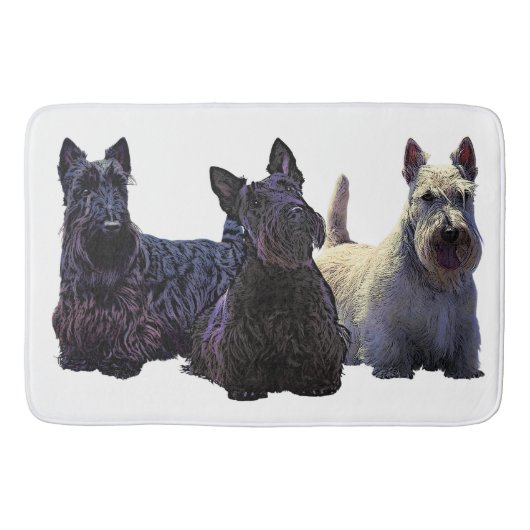 Scottish Terrier black/piepende trio, zwarte hond Badmat (Voorkant)