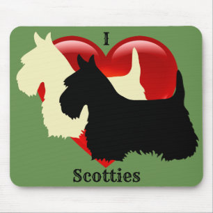 Scottish Terrier black silhouette, Schotse hond Muismat