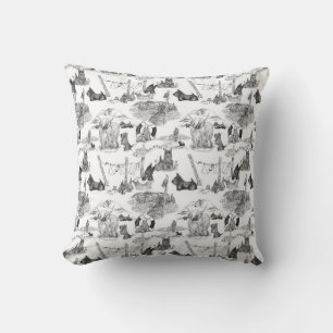SCOTTISH TERRIER Black Toile Kussen