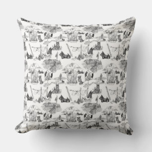 SCOTTISH Terrier Black Toile Kussen