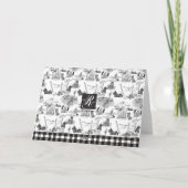 SCOTTISH Terrier Black Toile met aangepaste naam Bedankkaart (Achterkant)