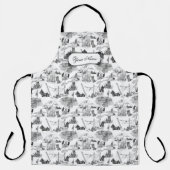 SCOTTISH Terrier Black Toile met aangepaste naam Schort (Voorkant)
