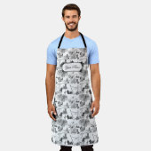 SCOTTISH Terrier Black Toile met aangepaste naam Schort (Gedragen)