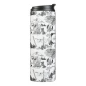 SCOTTISH Terrier Black Toile met aangepaste naam Thermosbeker (Gedraaid links)