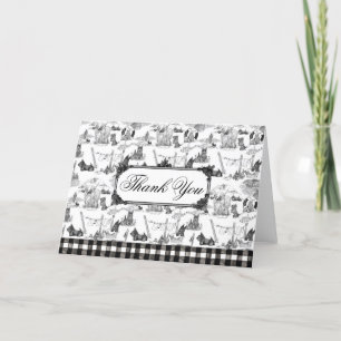 SCOTTISH Terrier Black Toile w/Customization Bedankkaart