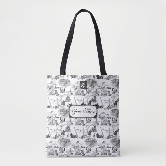 SCOTTISH Terrier Black Toile w/Customization Draagtas (Voorkant)
