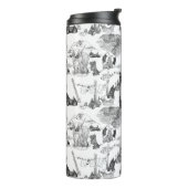 SCOTTISH Terrier Black Toile w/Monogram Thermosbeker (Gedraaid links)