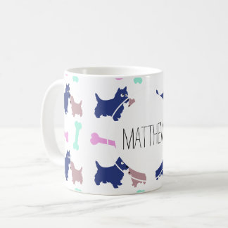 Scottish Terrier Bones Monogramme Nom Mug
